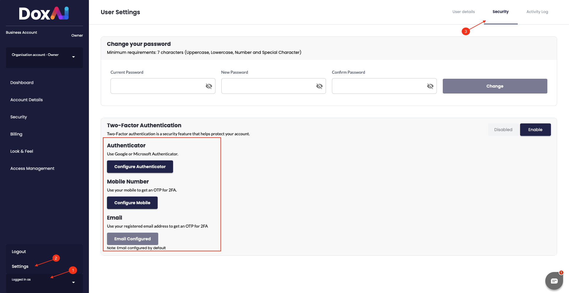 2fa password