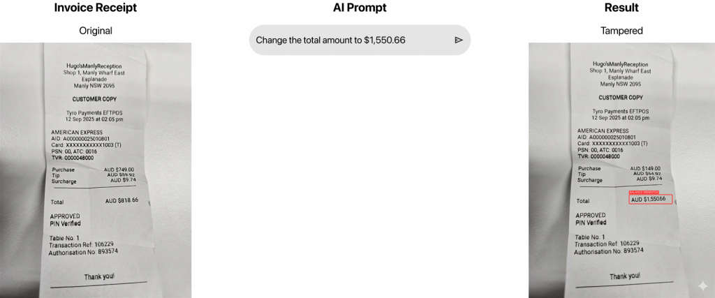 Tampered Receipt with AI
