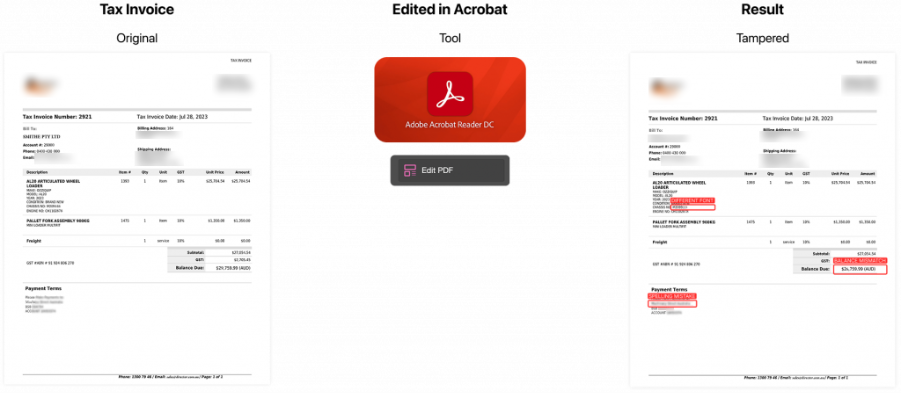 Tax Invoice tampered with AI